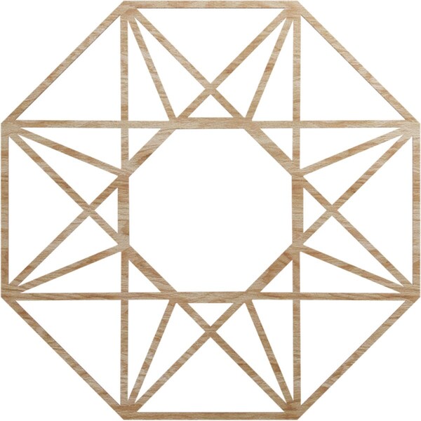 Ekena Millwork Guardian Wood Fretwork Pierced Ceiling Medallion, Red Oak, 40"OD x 15 1/2"ID x 1/4"T CMWP40X40X0250GDRO - main